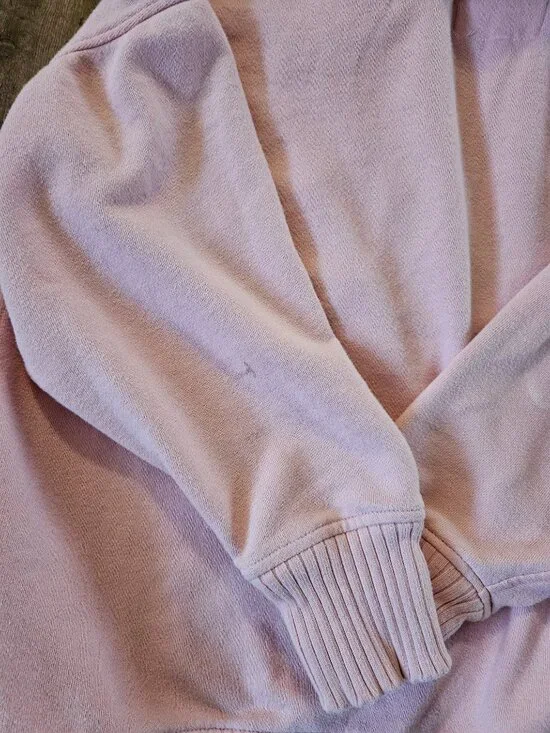 Aerie Pink Quarter Zip Pullover Sweatshirt Ribbed Collar Size S/P - Picture 5 of 5